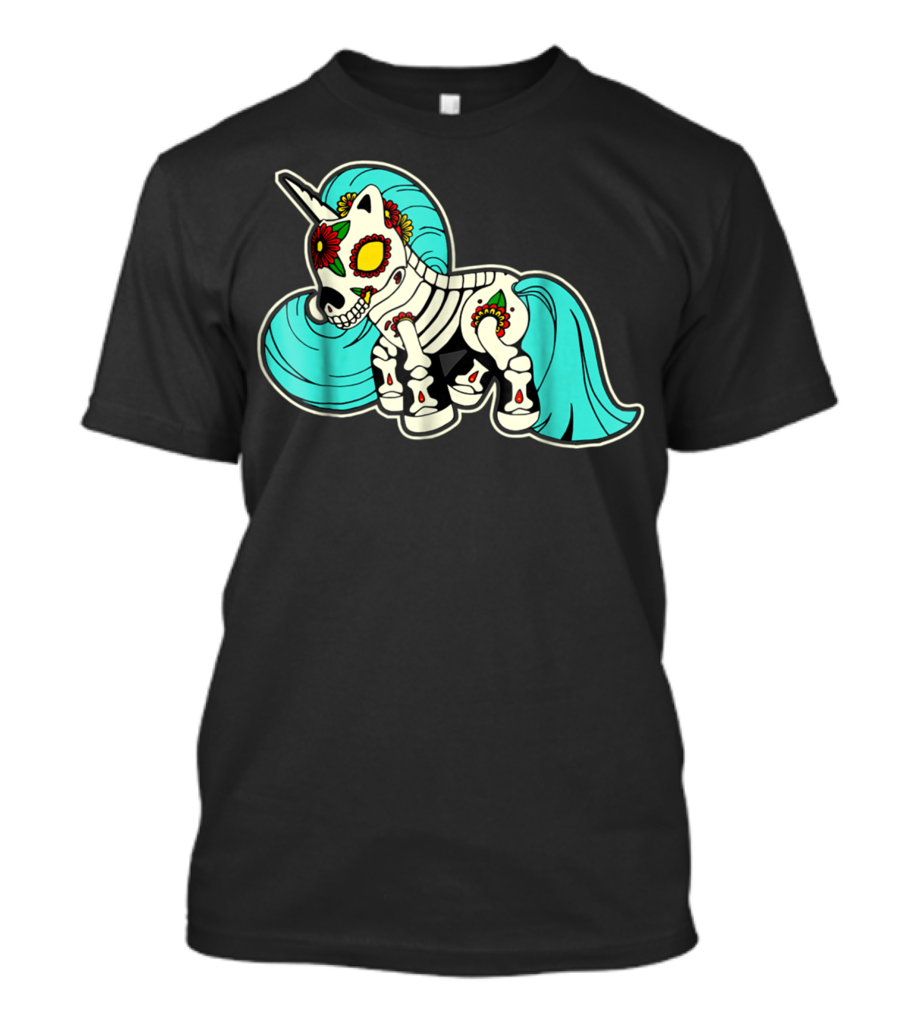 Sugar Skull Unicorn Dia De Los Muertos Mexican T-Shirt