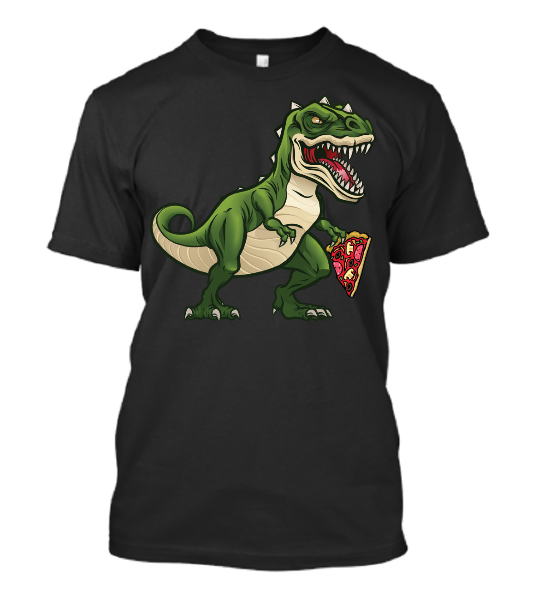 Trick Or Treat T Rex Dinosaur With Pizza Halloween T-Shirt