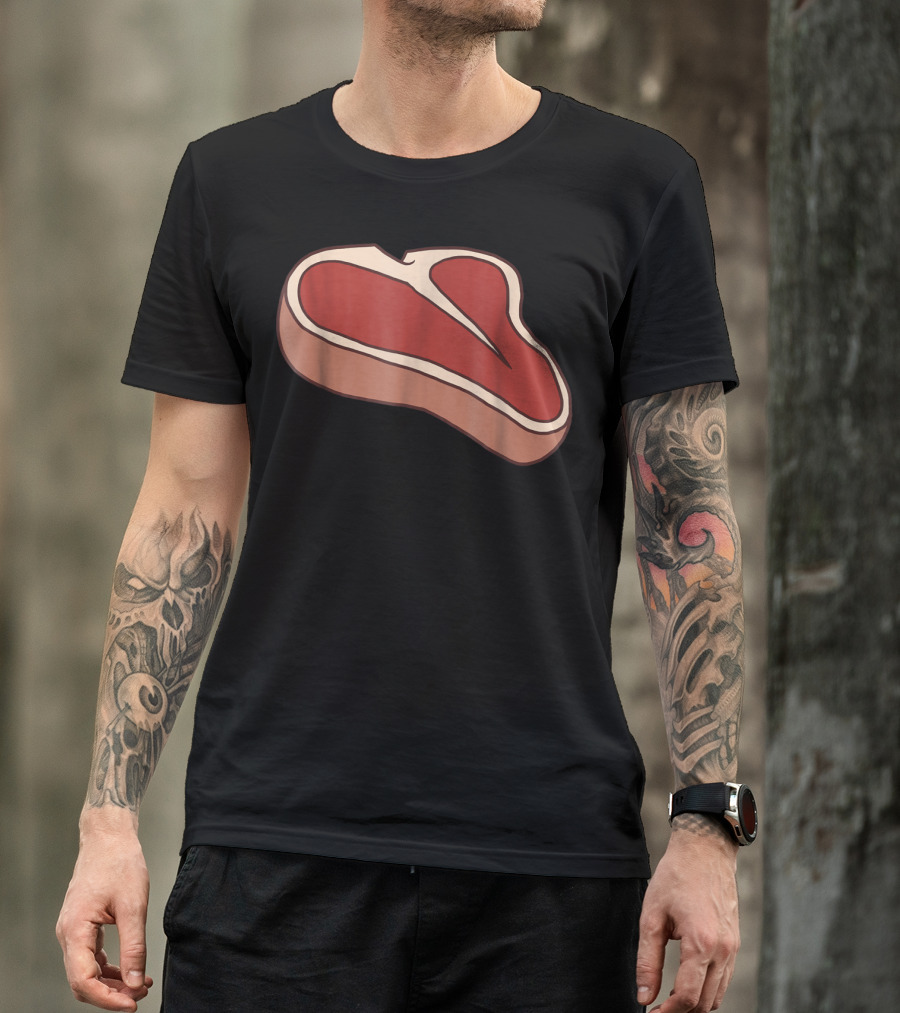 Tbone Steak Last Minute Bold Cartoon Meat T-Shirt