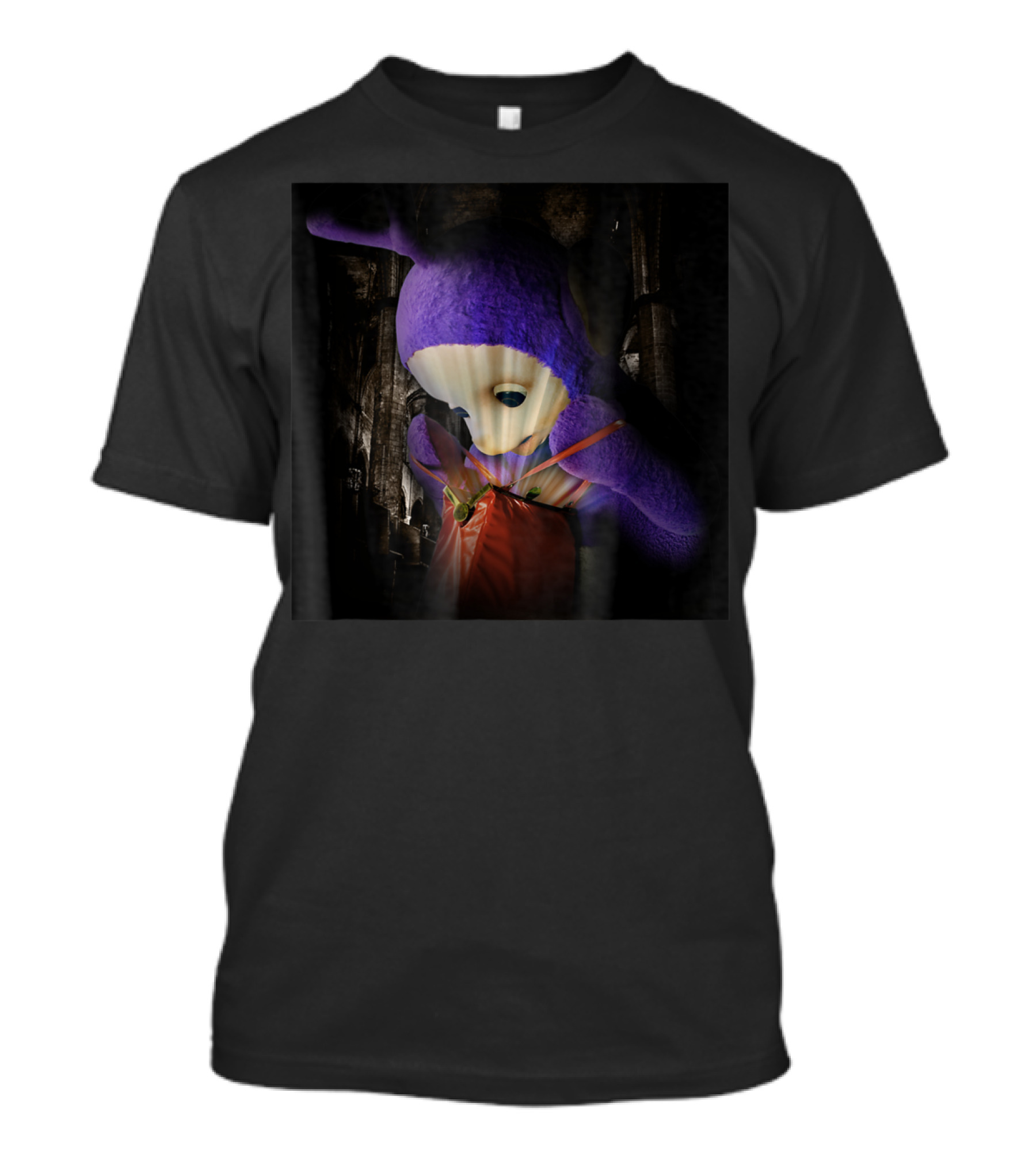 Teletubbies Adult Halloween Dark Creepy Tinky Winky Costume 06 T-Shirt