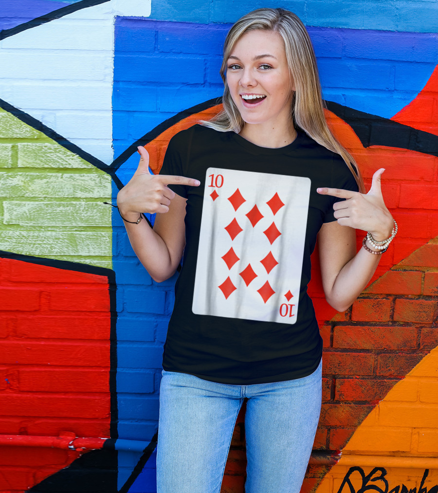 Ten Of Diamonds Playing Card Poker Costume T-Shirt