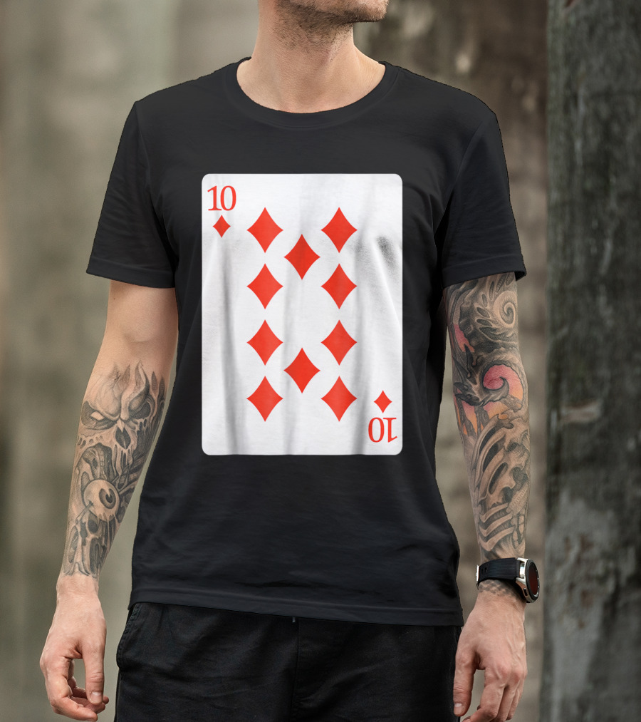 Ten Of Diamonds Playing Card Poker Costume T-Shirt