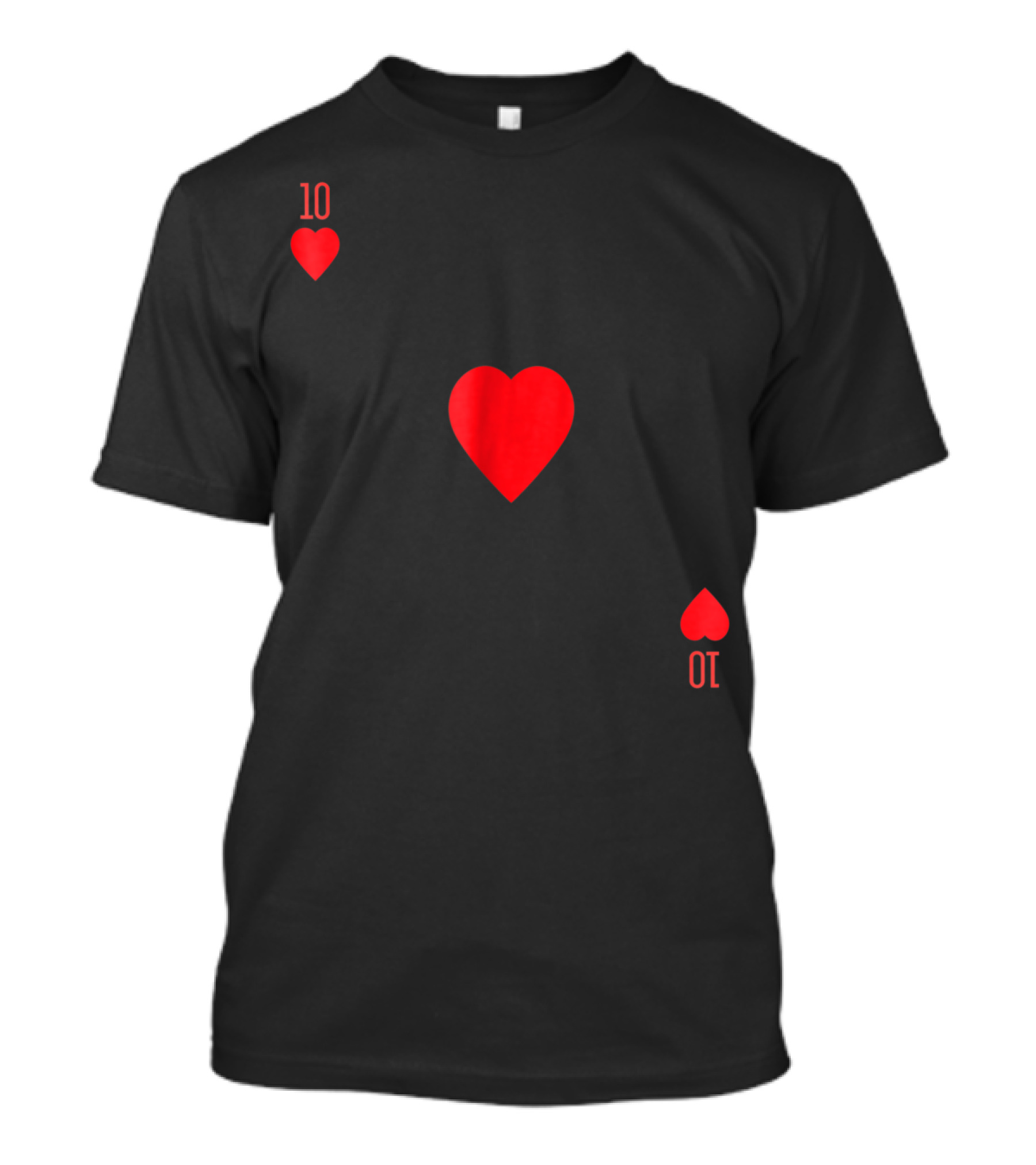Ten Of Hearts Halloween Costume Deck Of Cards T-Shirt