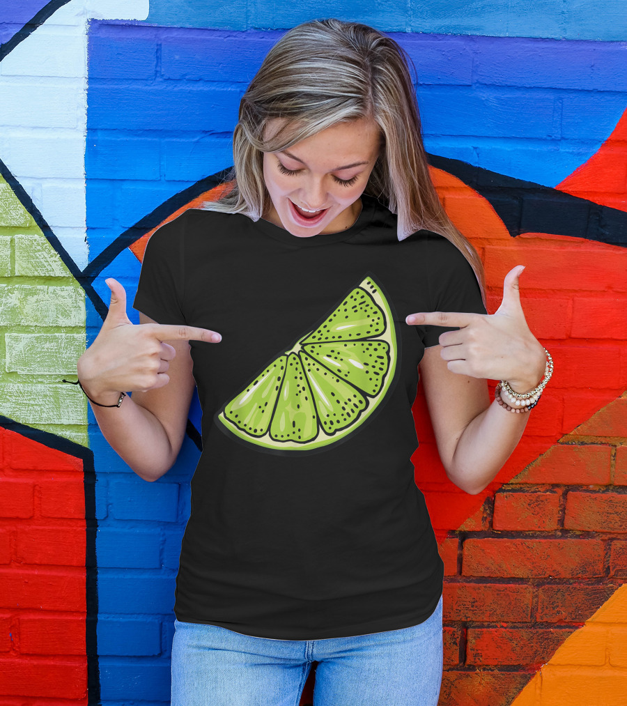 Tequila Lime Salt Halloween Costume Group Lime Slice T-Shirt