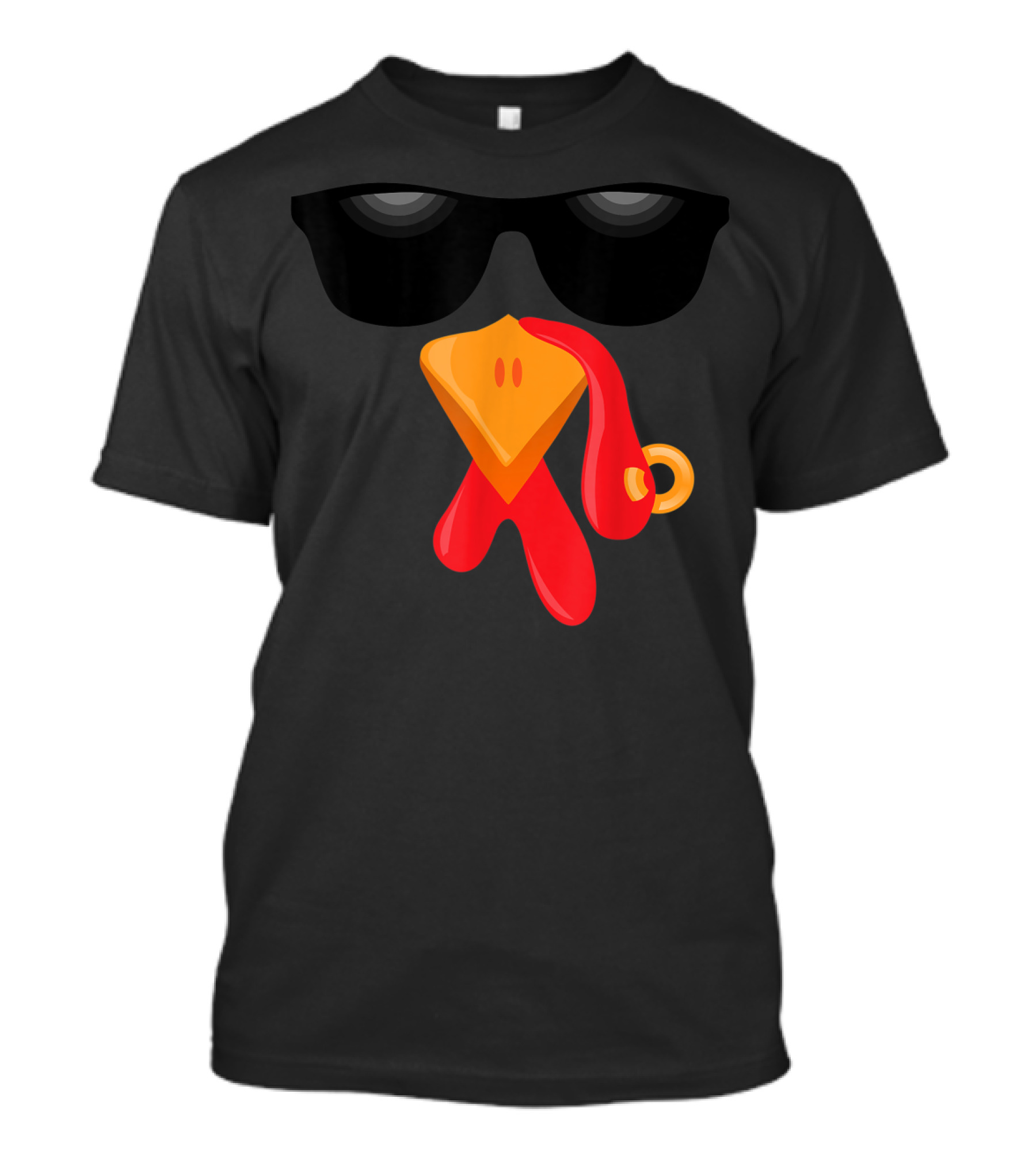 Thanksgiving Wild Turkey Face Sunglasses Gobble T-Shirt