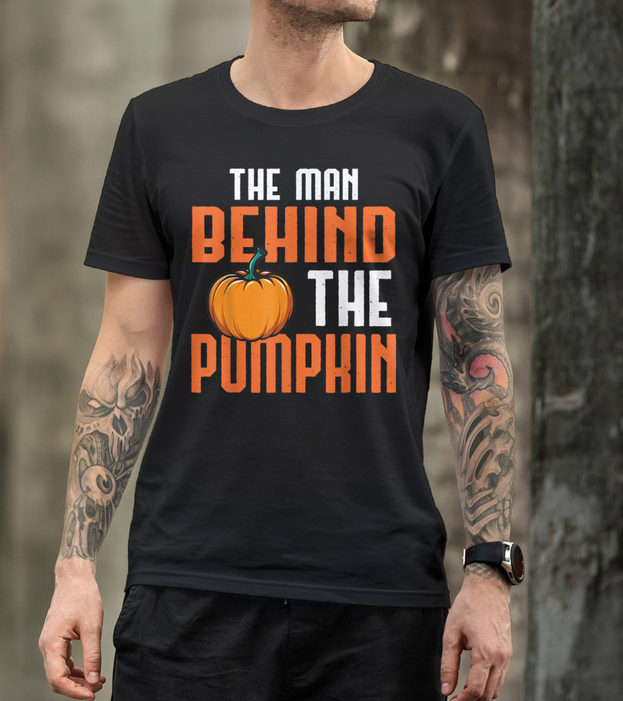 The Man Behind The Pumpkin Halloween Pregnancy Announcement T-Shirt