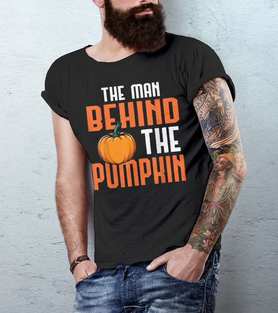 The Man Behind The Pumpkin Halloween Pregnancy Announcement T-Shirt