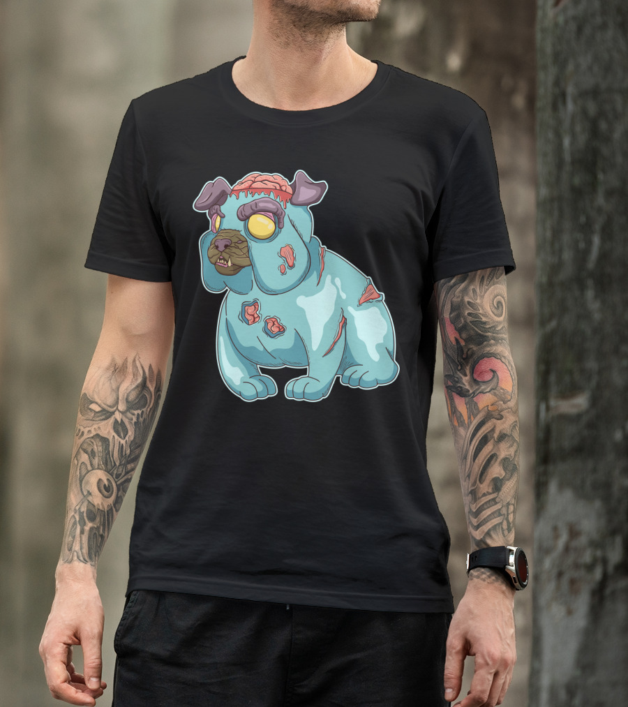 Zombie Bulldog Brains Monster T-Shirt