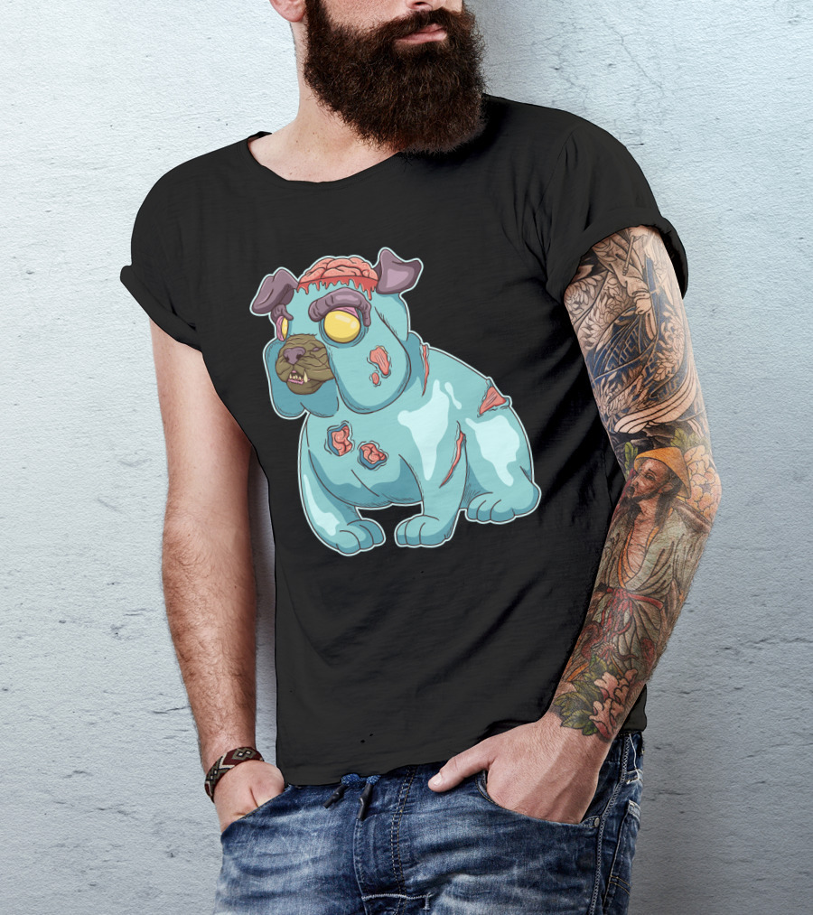 Zombie Bulldog Brains Monster T-Shirt