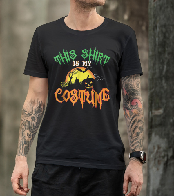 This Shirt Is My Costume Halloween Graveyard Pumpkin Bat Spiderweb T-Shirt