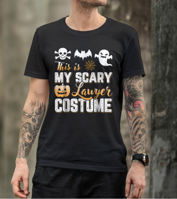 This Is My Scary Lawyer Costume Skull Ghost Bat Spiderweb Pumpkin T-Shirt