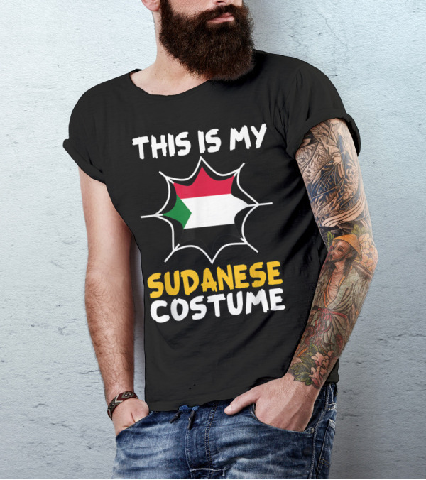 This Is My Sudanese Costume Halloween Patriot Flag Burst T-Shirt