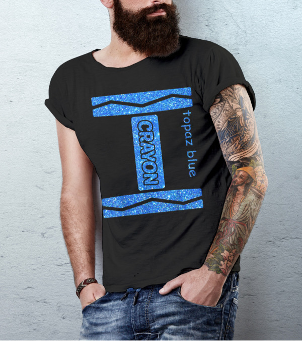 Topaz Blue Crayon Halloween Couple Friend Costume T-Shirt
