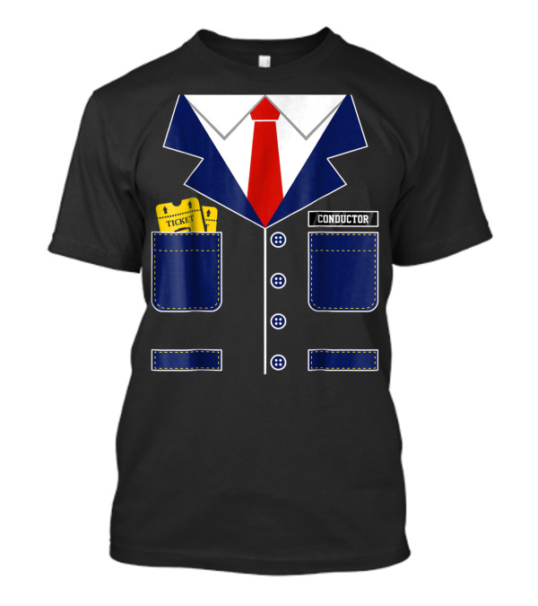 Conductor Uniform With Tickets And Red Tie T-Shirt