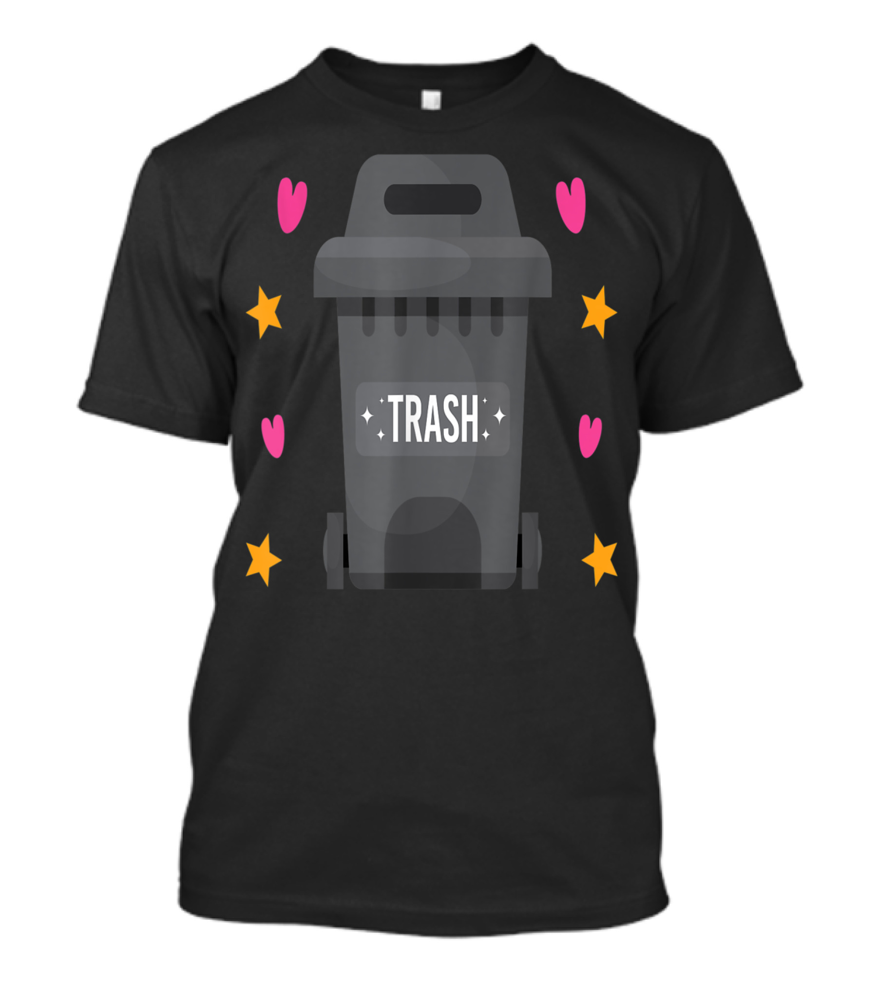 Trash Can Halloween Costume Garbage Dump Truck With Hearts And Stars T-Shirt
