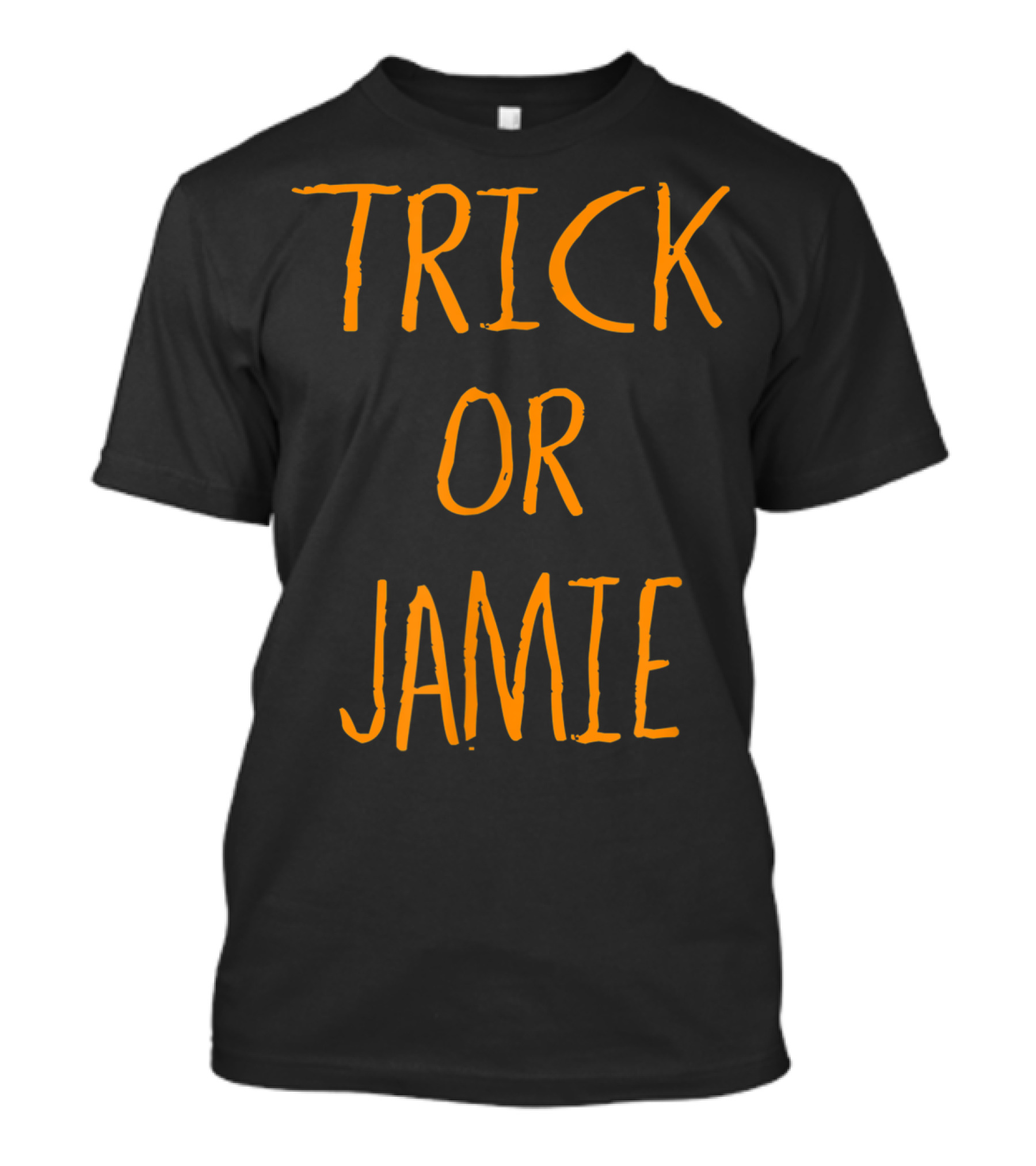 Trick Or Jamie Halloween Text Orange T-Shirt