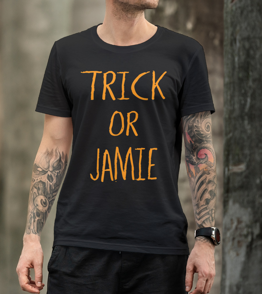 Trick Or Jamie Halloween Text Orange T-Shirt