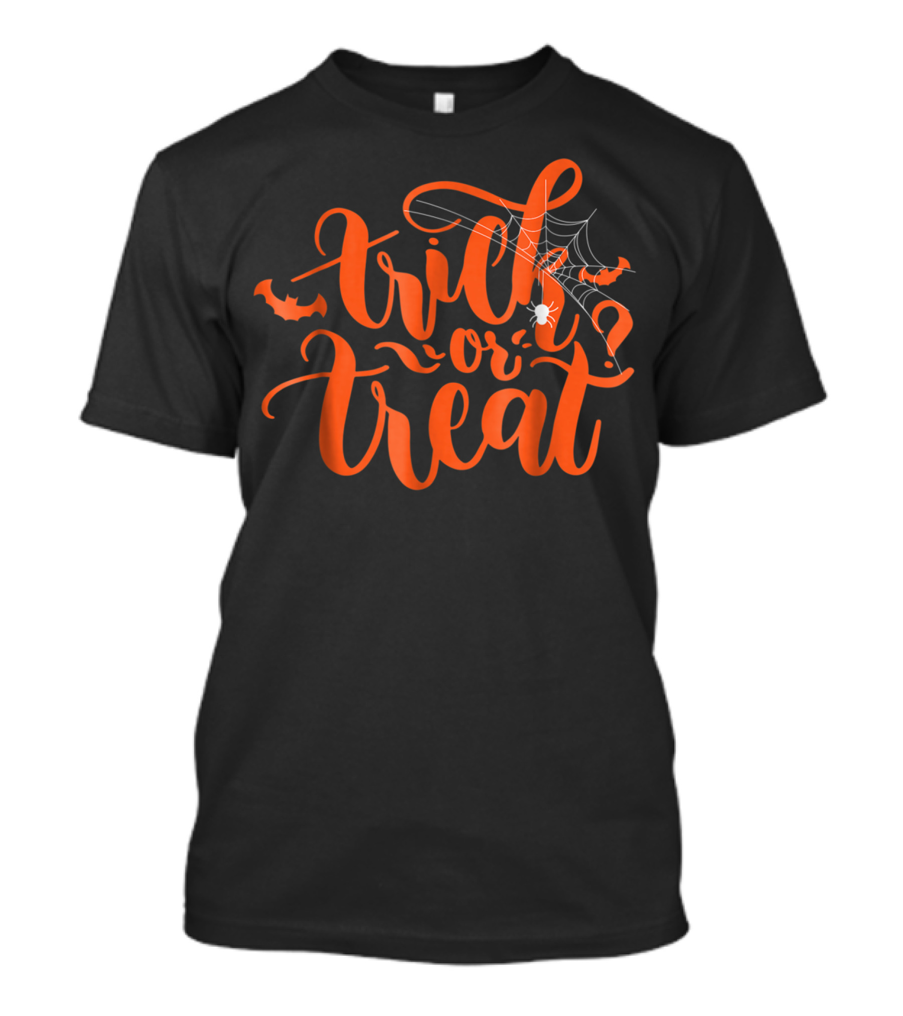 Trick Or Treat Halloween Bats And Spider Web Fun T-Shirt