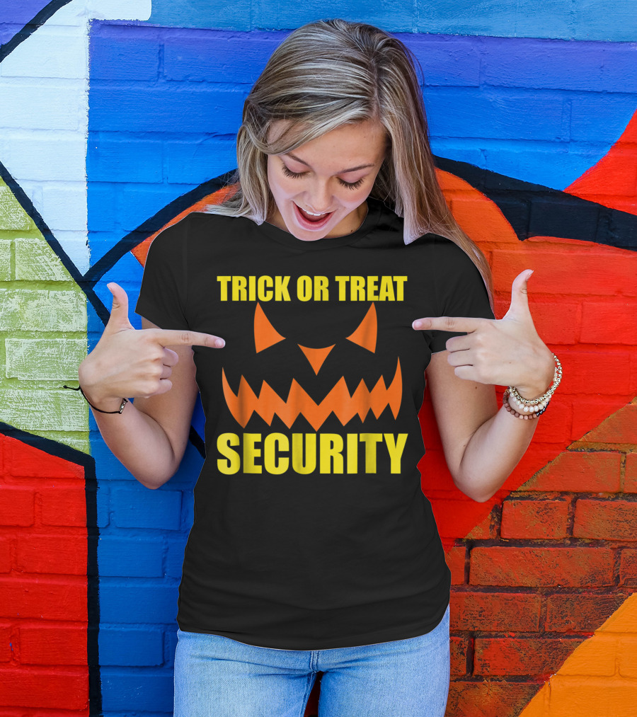 Trick Or Treat Security Funny Dad Halloween Jack-O'-Lantern T-Shirt