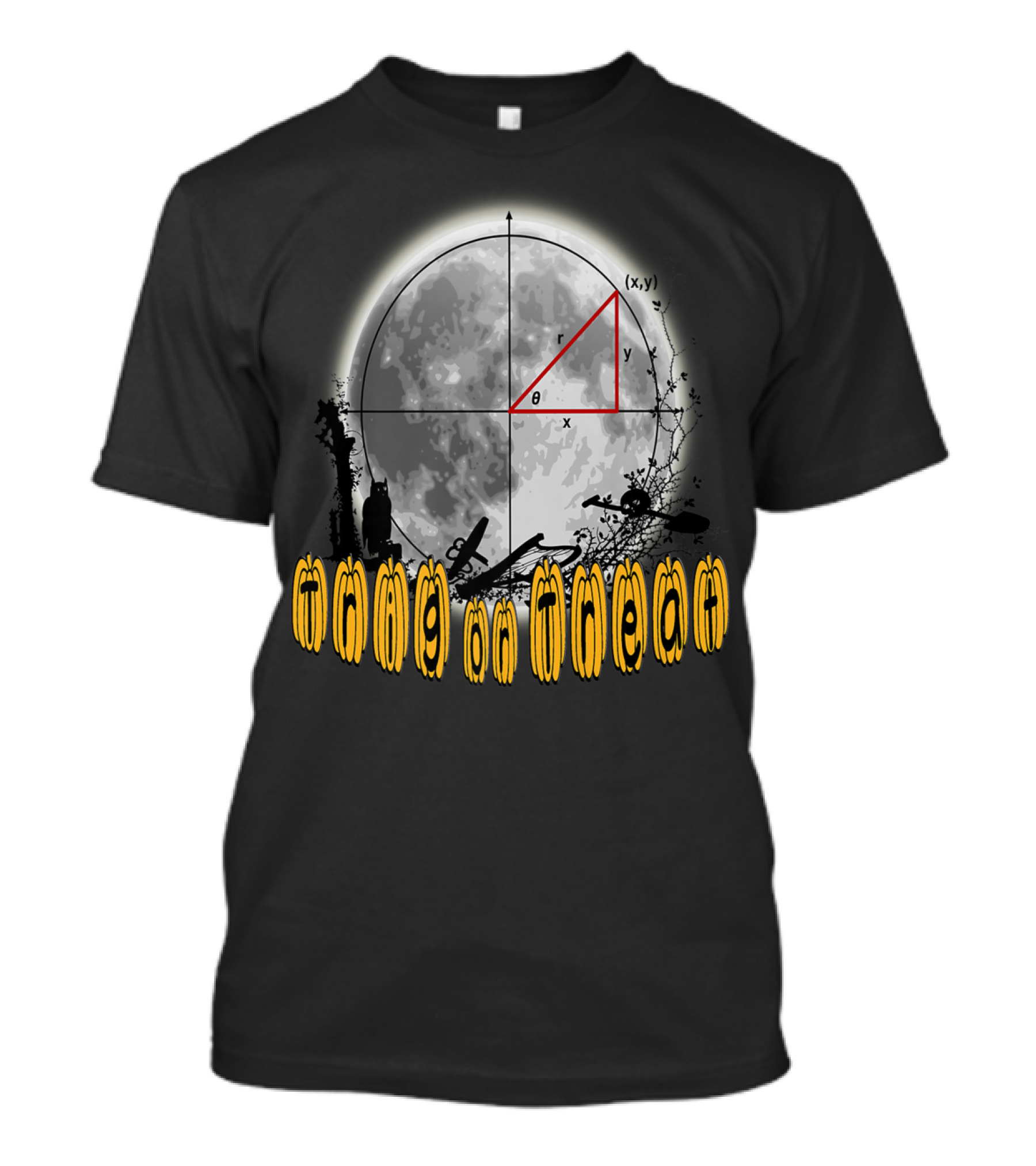 Trig On Treat Halloween Fall Festive Math Moon Geometry 🎃🌕 T-Shirt