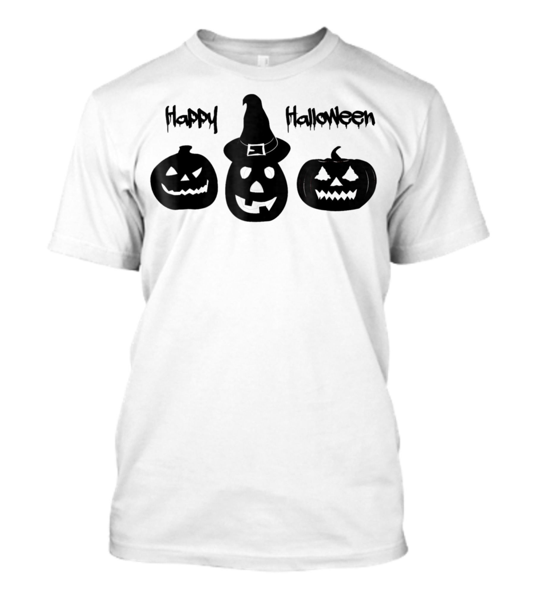 Happy Halloween Trio Of Pumpkins Orange T-Shirt