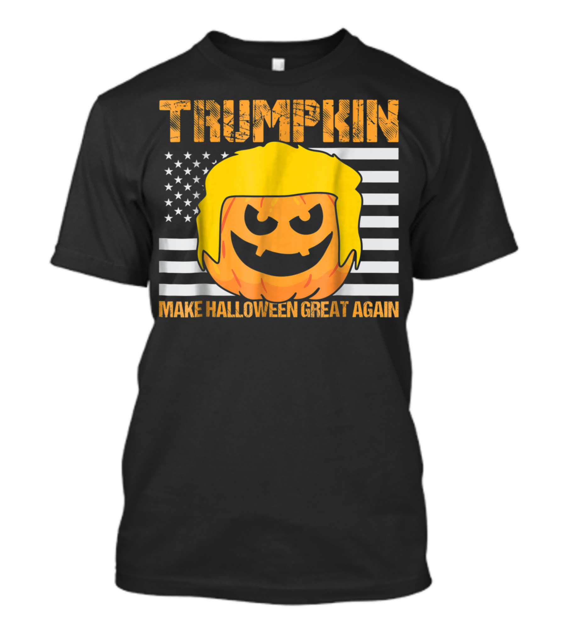 Trumpkin Halloween Pumpkin Head Make Halloween Great Again Flag T-Shirt