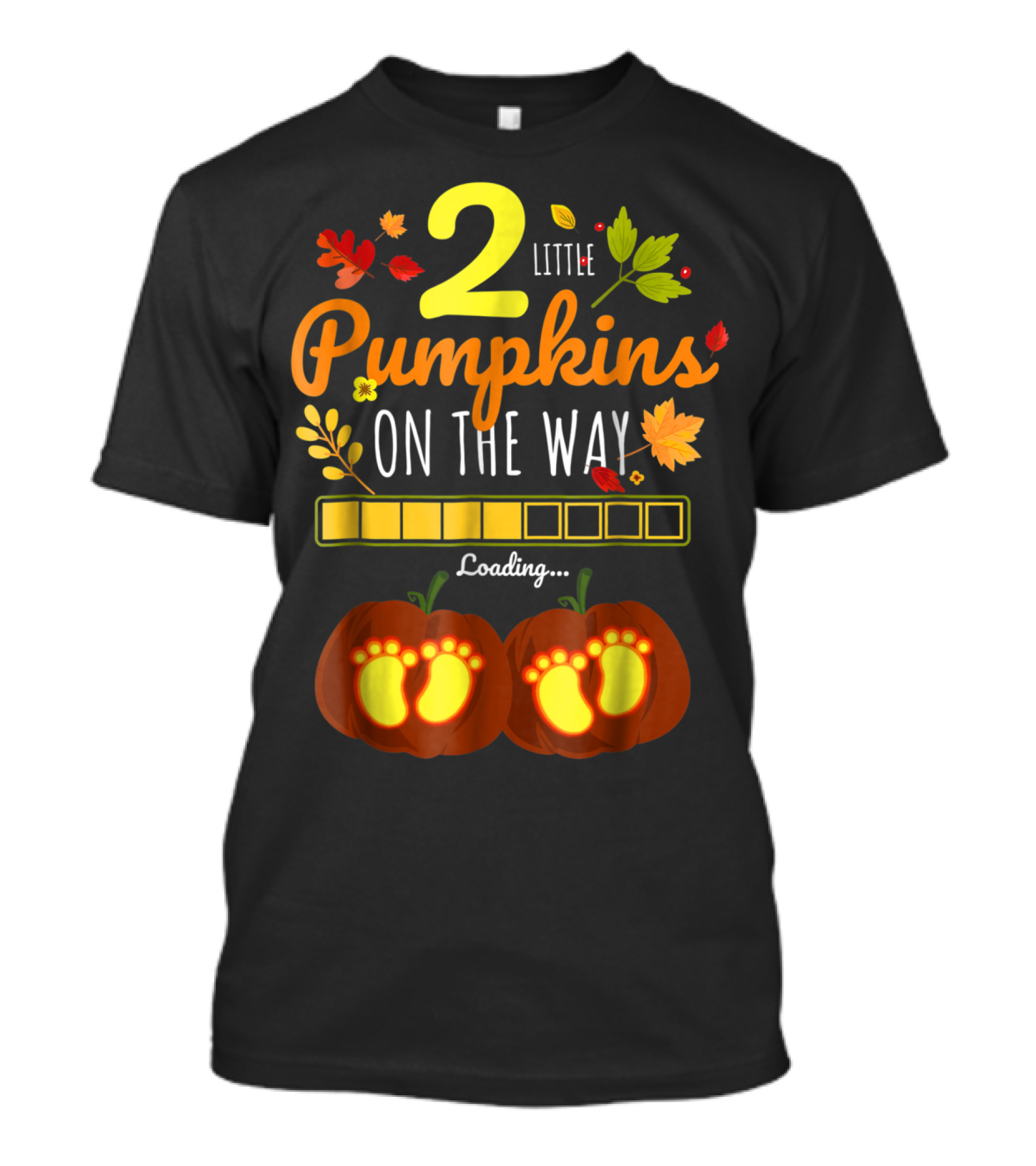 2 Little Pumpkins On The Way Twins Halloween Pregnancy Loading T-Shirt