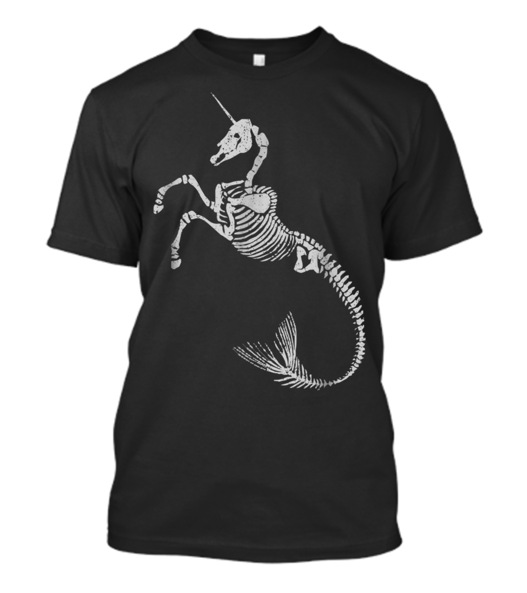 Unicorn Mermaid Skeleton Halloween Fantasy Creature T-Shirt
