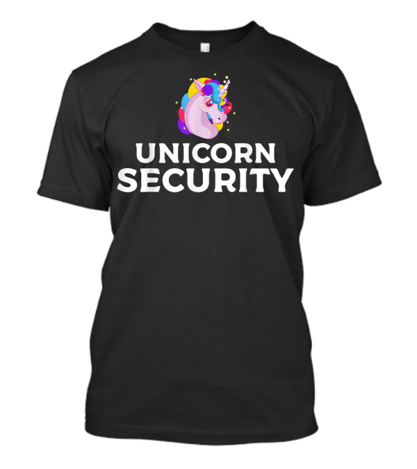 Unicorn Security Enchanting Rainbow Unicorn Head T-Shirt