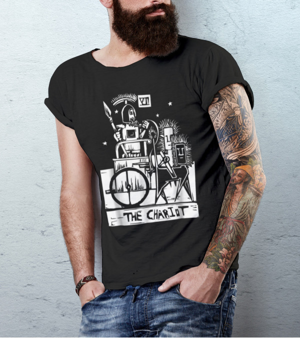 The Chariot Tarot Card Unique Halloween Design With VII And Spear T-Shirt