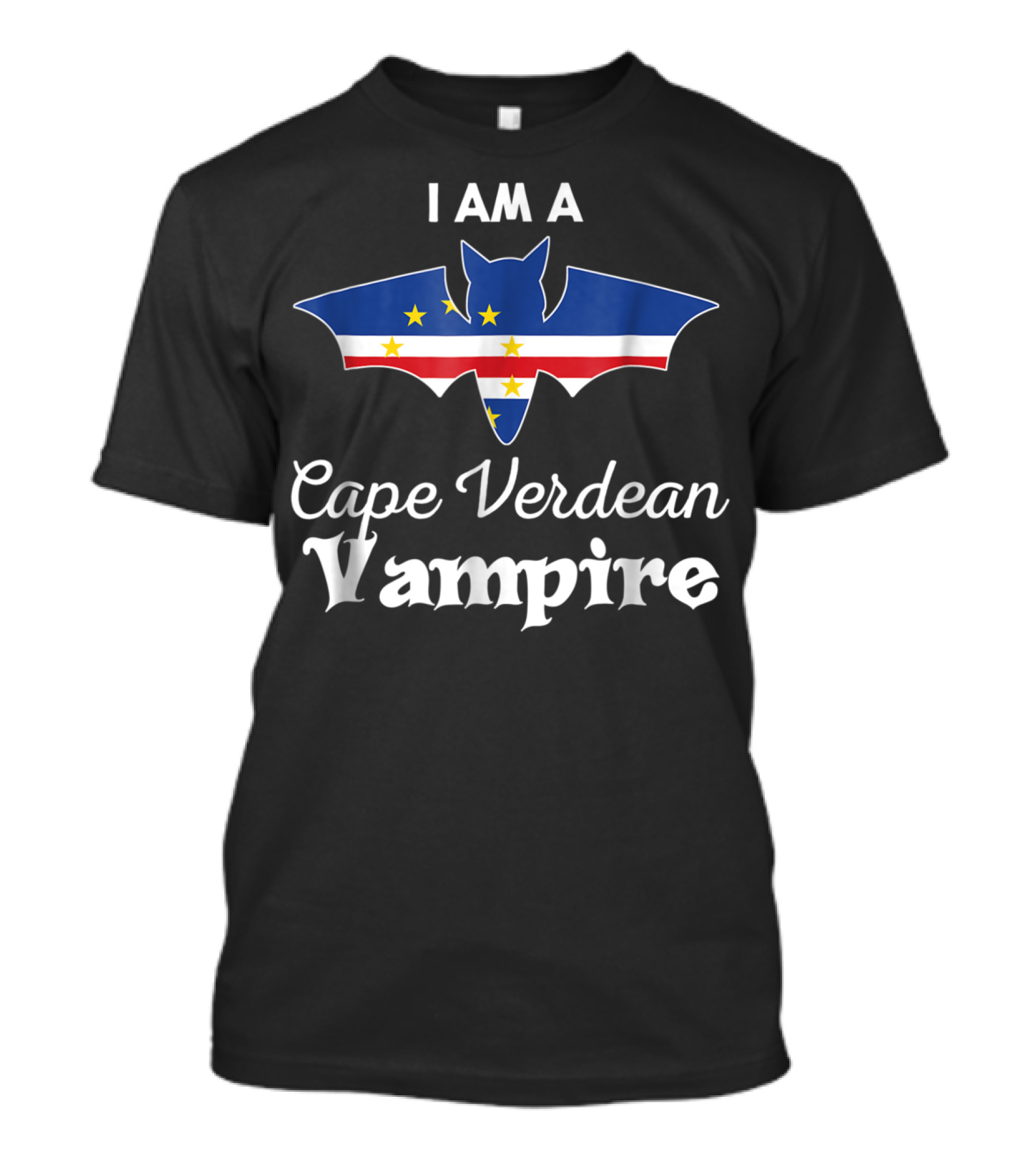 Cape Verdean Vampire I Am A Cape Verde Flag Halloween Casual T-Shirt