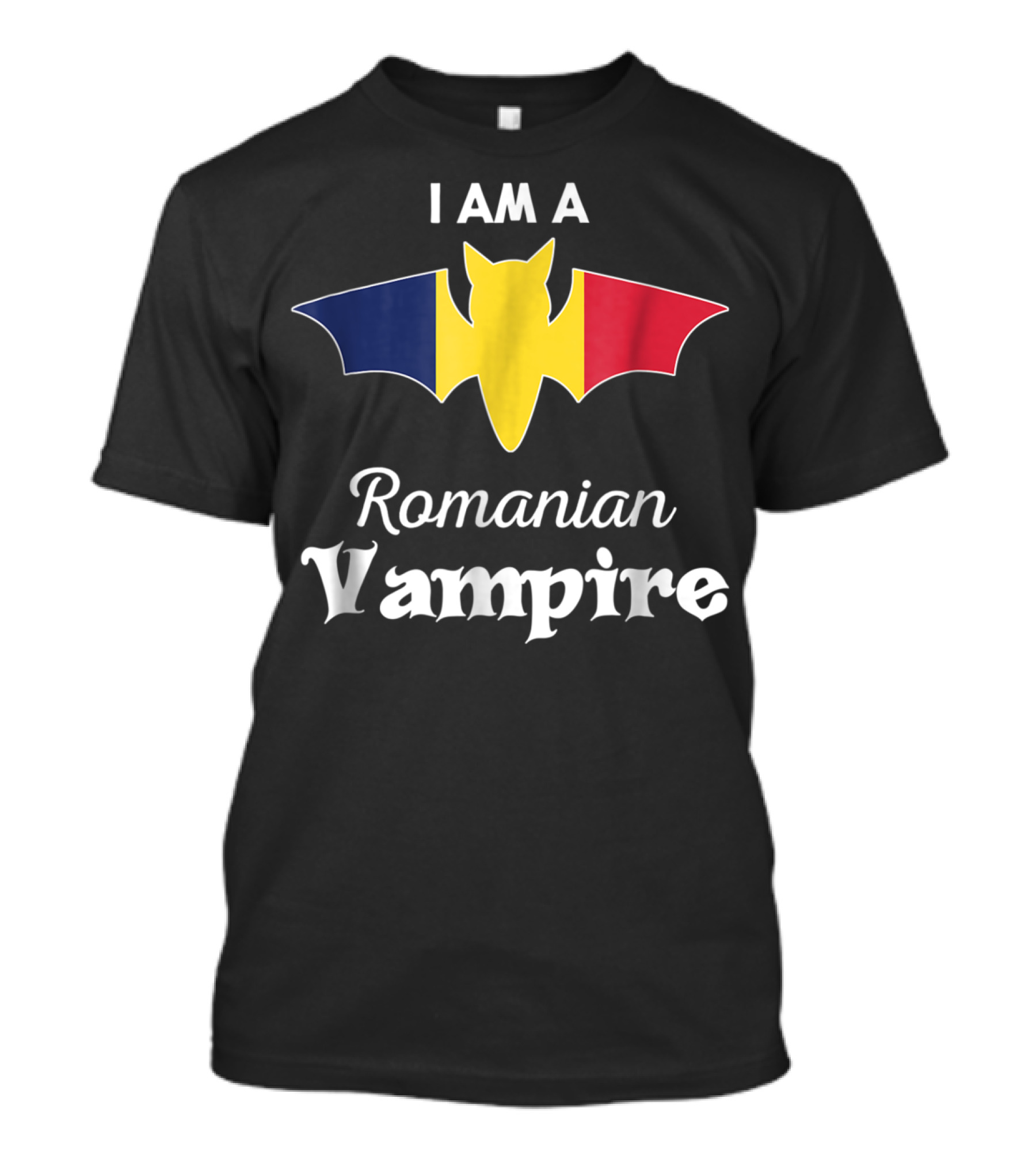I Am A Romanian Vampire Romania Flag Halloween Casual T-Shirt
