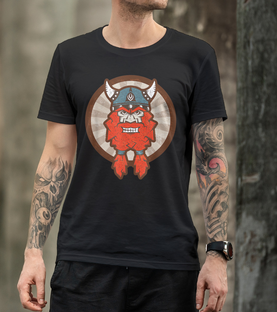 Viking Helmet Beard Vintage Viking Warrior T-Shirt