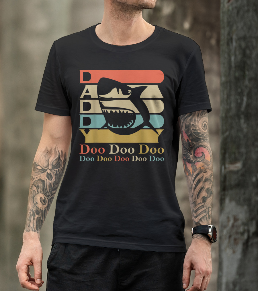 Daddy Shark Doo Doo Doo Vintage Grandpa T-Shirt