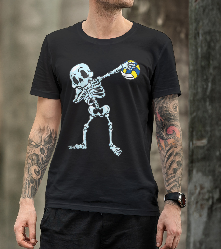 Volleyball Skeleton Dabbing With Ball T-Shirt