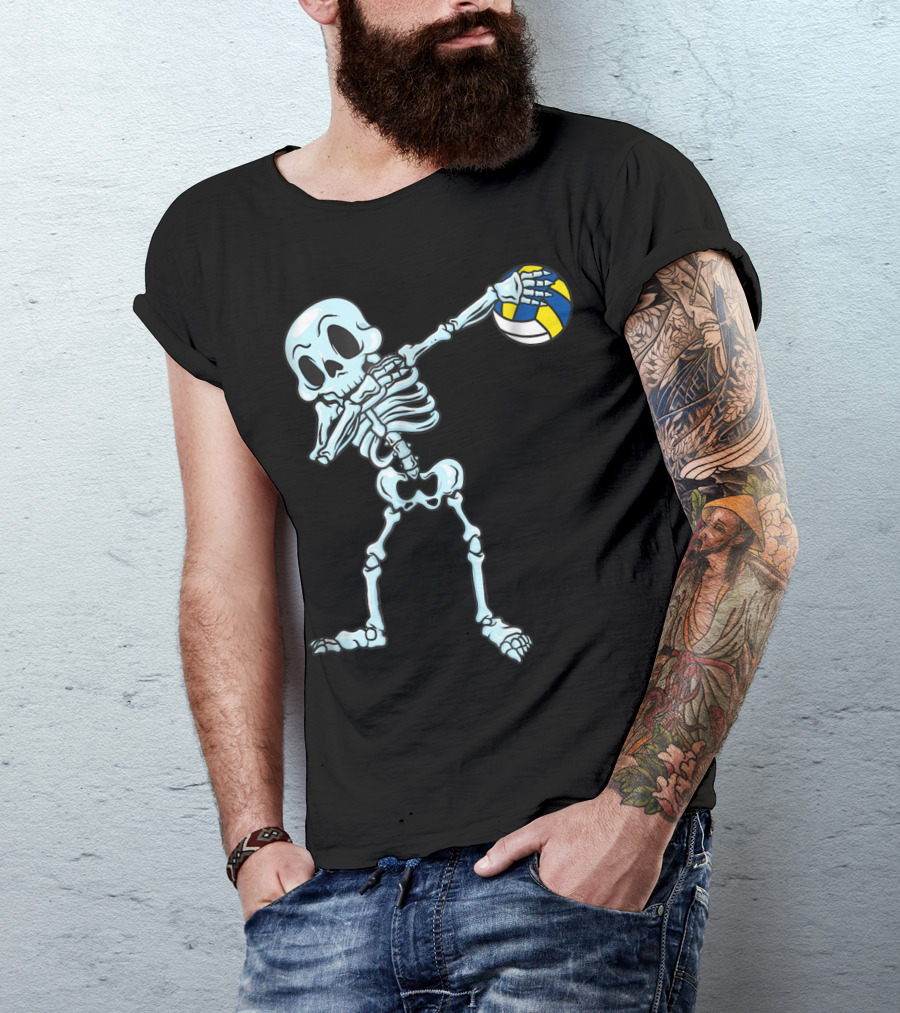 Volleyball Skeleton Dabbing With Ball T-Shirt