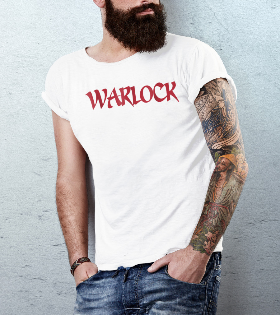 WARLOCK Vintage Fantasy Horror Font T-Shirt