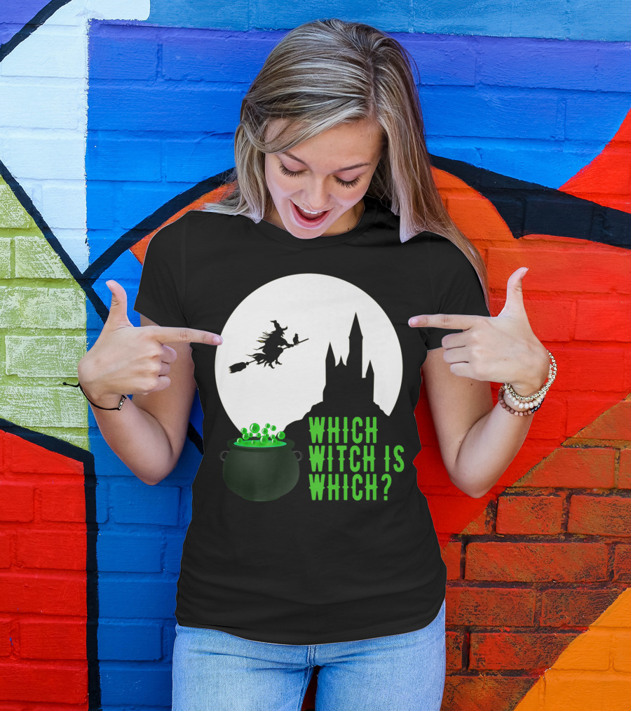 Which Witch Is Which Midnight Flight Cauldron And Castle T-Shirt