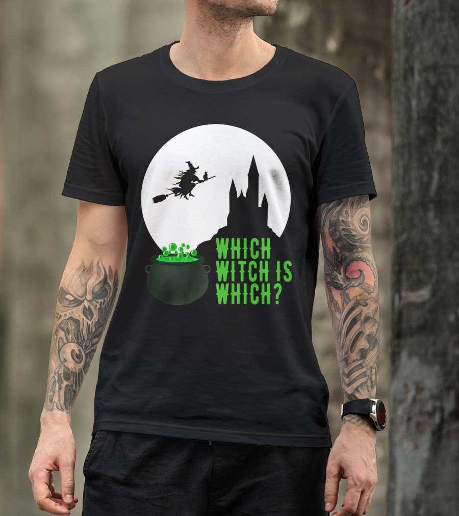 Which Witch Is Which Midnight Flight Cauldron And Castle T-Shirt