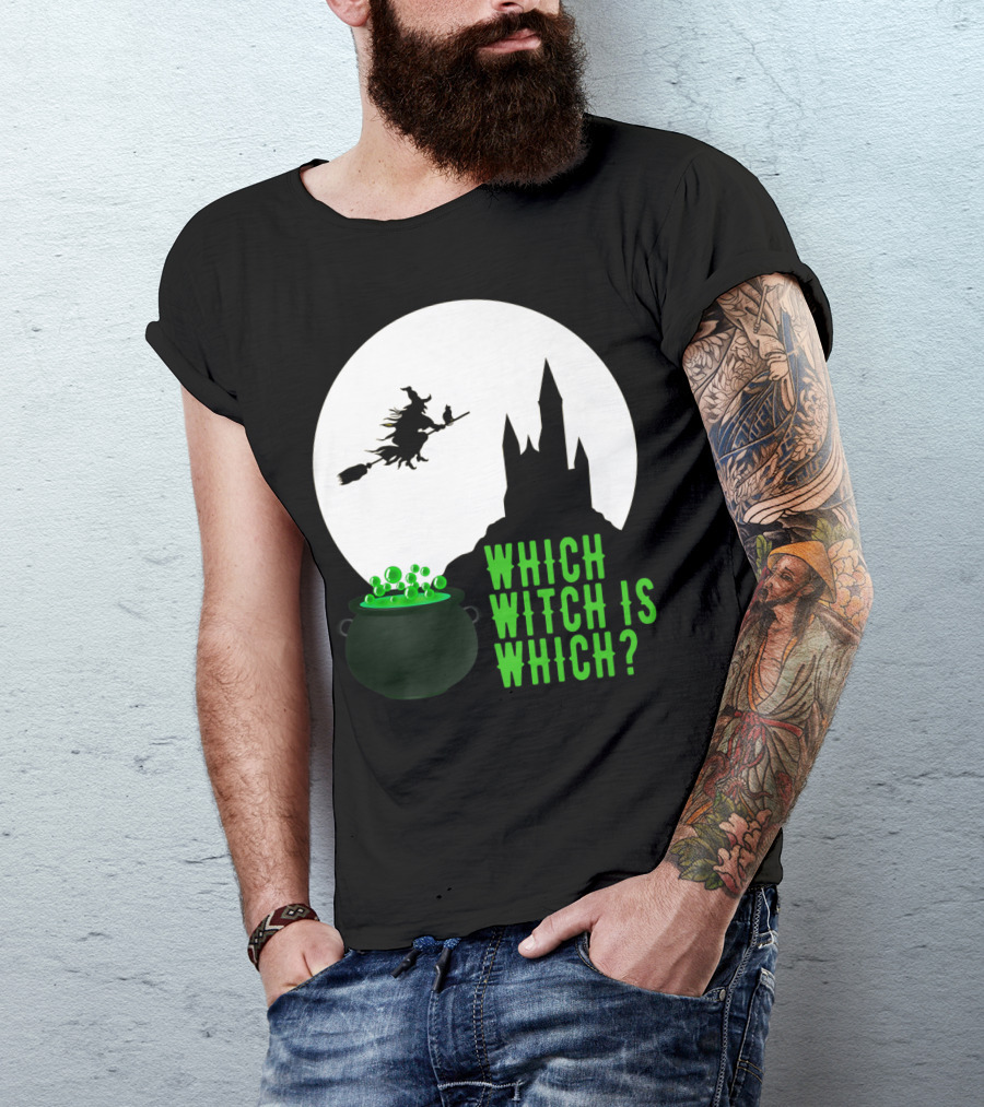 Which Witch Is Which Midnight Flight Cauldron And Castle T-Shirt