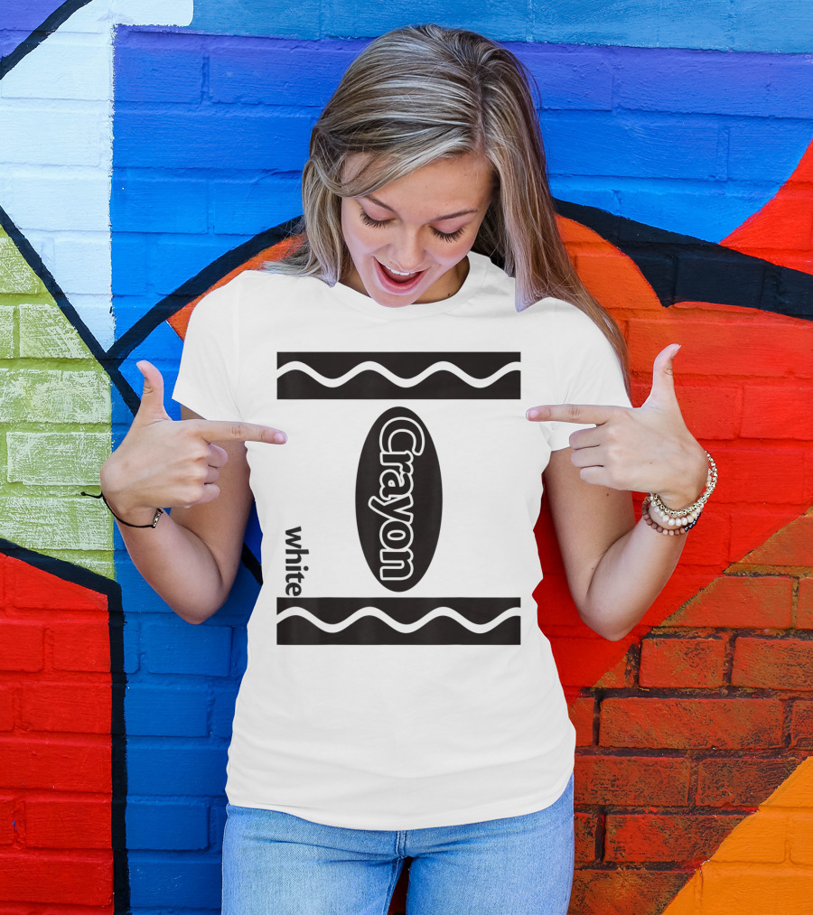 White Crayon Halloween Costume Crayon Box T-Shirt