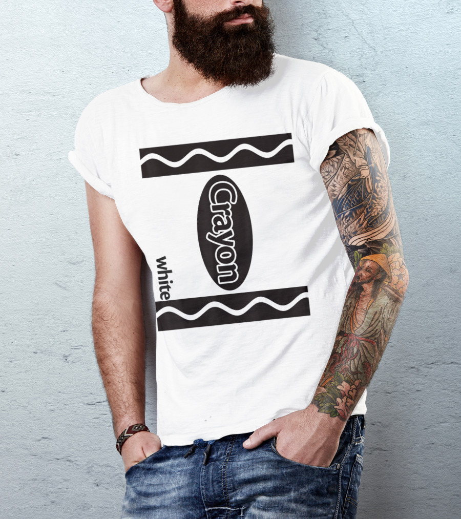 White Crayon Halloween Costume Crayon Box T-Shirt