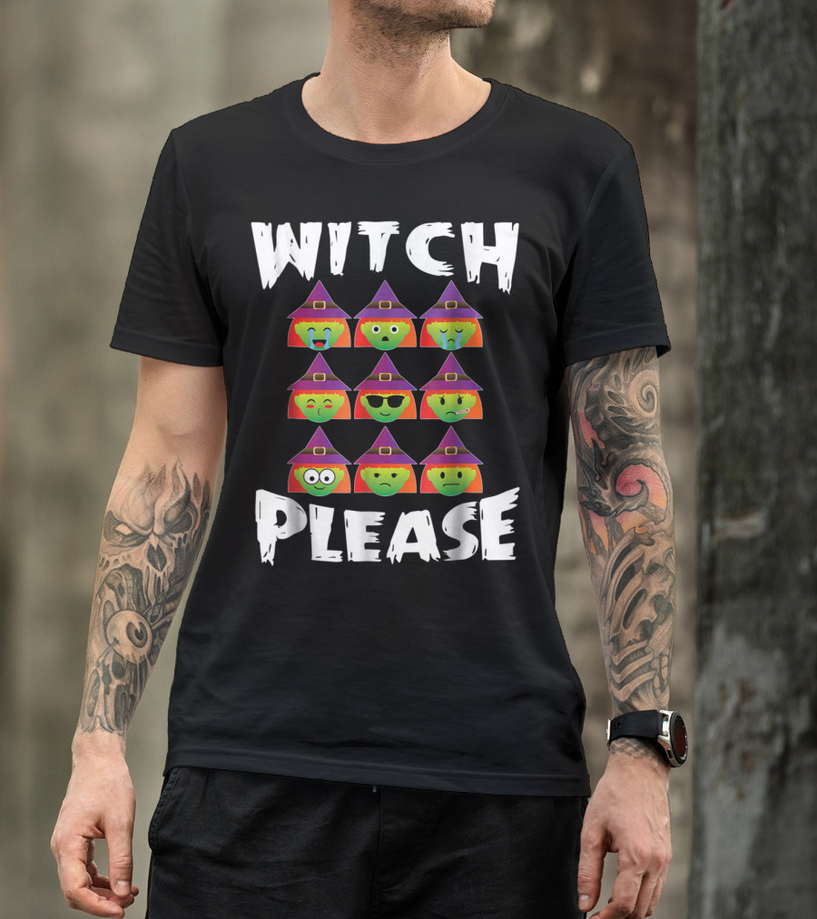 Witch Emoji Collection Witch Please Funny Witch Faces T-Shirt