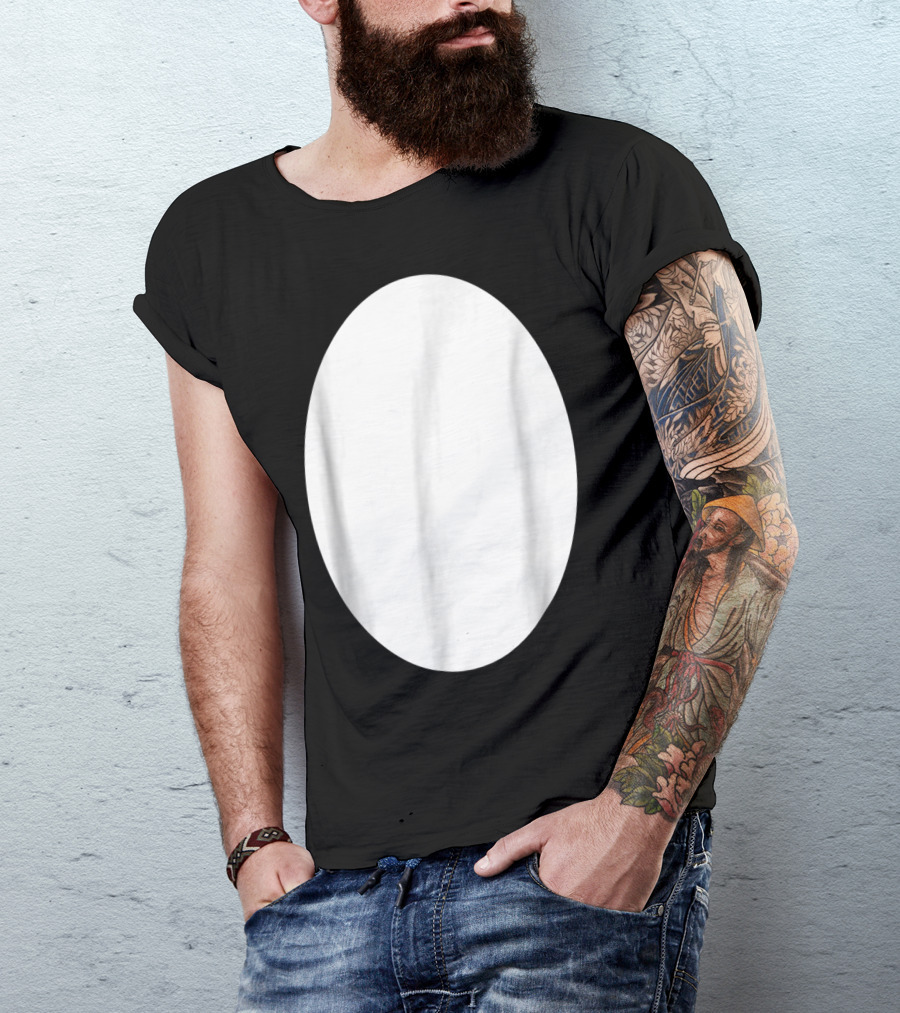 Wolf Panda Or Dog Grey Stomach T-Shirt