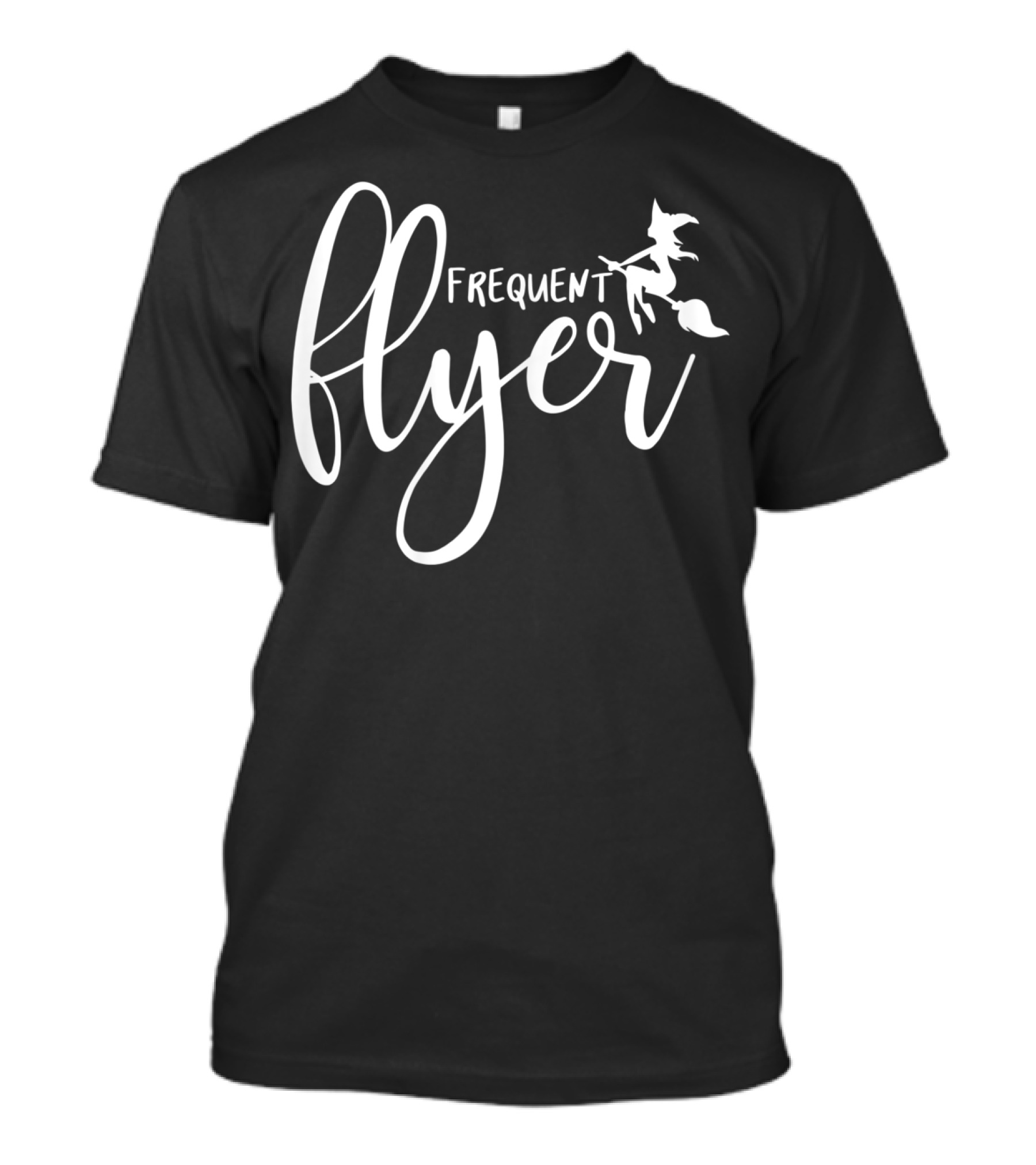 Frequent Flyer Witch Silhouette On Broomstick T-Shirt