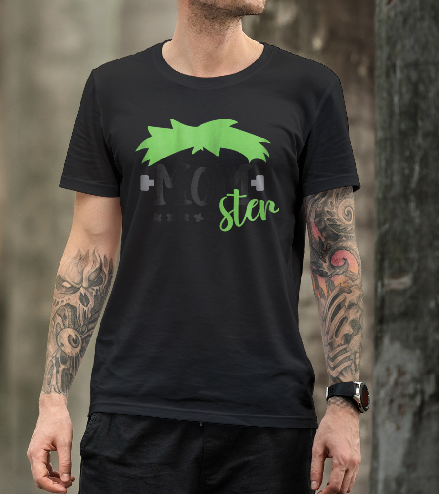 MOMster Frankenstein Hair Monster Theme Halloween T-Shirt