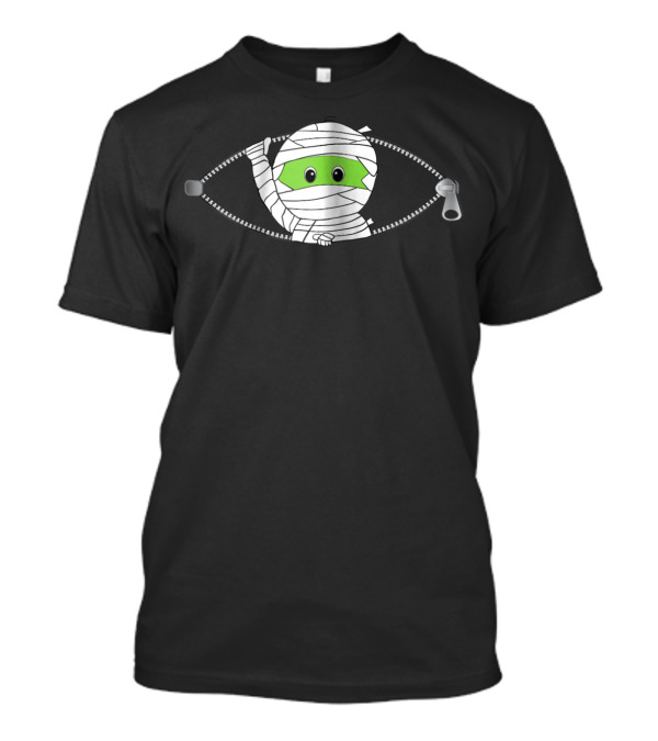 Pregnant Halloween Funny Baby Mummy Zipper Costume T-Shirt