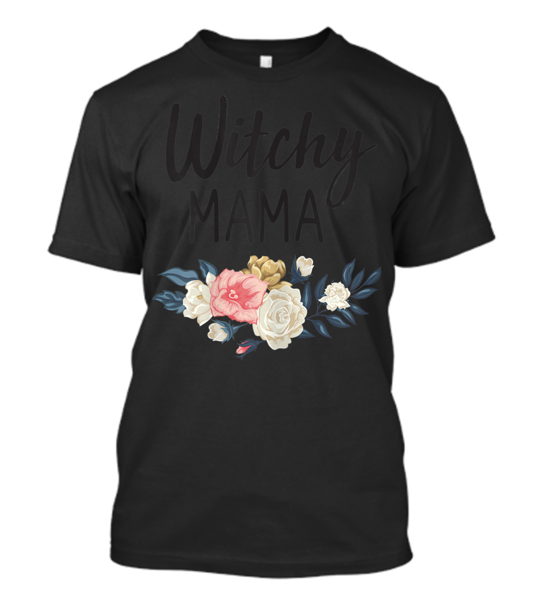 Witchy Mama Halloween Mom Mama Roses Floral T-Shirt