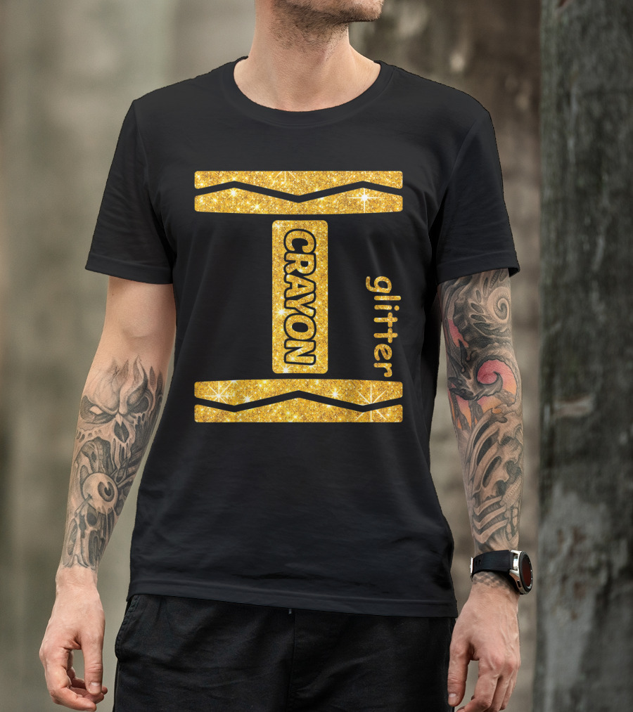 Glitter Crayon Yellow Friend Group T-Shirt
