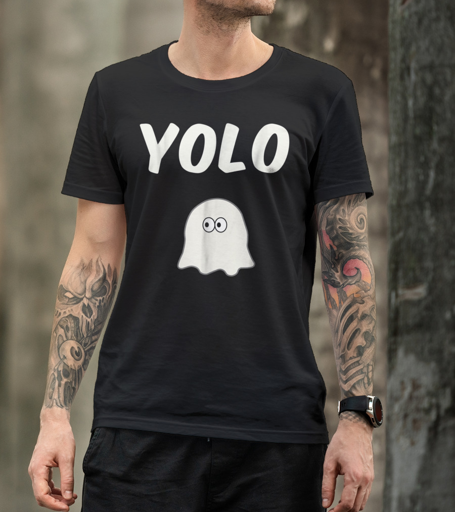 YOLO Scary Cute Ghost Funny Halloween Friendly T-Shirt